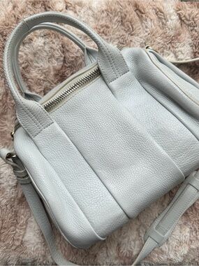 Rocco Alexander Wang Light Gray Pebbled Leather Satchel